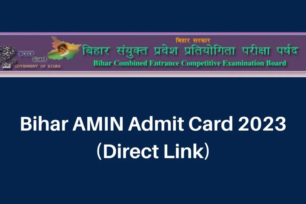 Bihar Amin Admit Card 2023