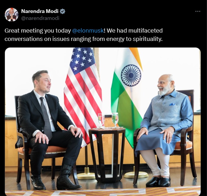 Elon Musk Congratulates PM Modi