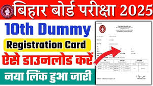 Bihar Board 10th Dummy Registration Card 2025